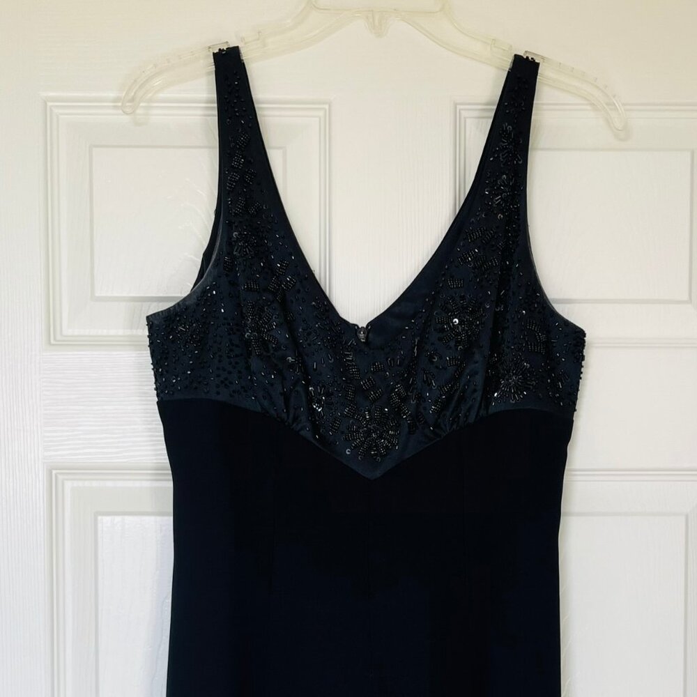 Jones New York Beaded Black Cocktail Dress